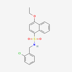 molecular formula C19H18ClNO3S B2686769 N-[(2-chlorophenyl)methyl]-4-ethoxynaphthalene-1-sulfonamide CAS No. 299404-25-4