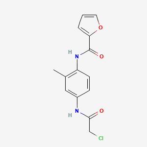 molecular formula C14H13ClN2O3 B2686770 N-[4-[(2-Chloroacetyl)amino]-2-methylphenyl]furan-2-carboxamide CAS No. 2411218-71-6