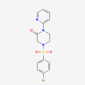 molecular formula C15H14BrN3O3S B2686777 4-((4-Bromophenyl)sulfonyl)-1-(pyridin-2-yl)piperazin-2-one CAS No. 2318928-66-2