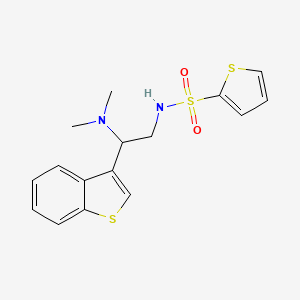 molecular formula C16H18N2O2S3 B2686784 N-[2-(1-benzothiophen-3-yl)-2-(dimethylamino)ethyl]thiophene-2-sulfonamide CAS No. 2191403-99-1