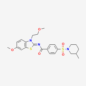 molecular formula C24H29N3O5S2 B2686786 (Z)-N-(6-甲氧基-3-(2-甲氧基乙基)苯并[d]噻唑-2(3H)-基亚甲基)-4-((3-甲基哌啶-1-基)磺酰)苯甲酰胺 CAS No. 865161-56-4