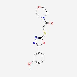 molecular formula C15H17N3O4S B2686787 4-({[5-(3-Methoxyphenyl)-1,3,4-oxadiazol-2-yl]thio}acetyl)morpholine CAS No. 850936-93-5