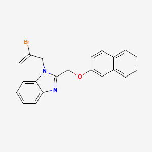 molecular formula C21H17BrN2O B2686789 1-(2-bromoallyl)-2-((naphthalen-2-yloxy)methyl)-1H-benzo[d]imidazole CAS No. 381197-18-8