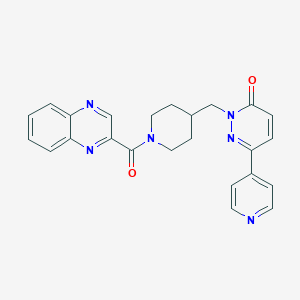 molecular formula C24H22N6O2 B2686795 6-(Pyridin-4-yl)-2-{[1-(quinoxaline-2-carbonyl)piperidin-4-yl]methyl}-2,3-dihydropyridazin-3-one CAS No. 2201251-51-4