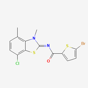 molecular formula C14H10BrClN2OS2 B2686796 (Z)-5-bromo-N-(7-chloro-3,4-dimethylbenzo[d]thiazol-2(3H)-ylidene)thiophene-2-carboxamide CAS No. 851080-45-0