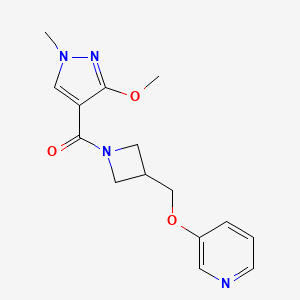 B2686802 (3-Methoxy-1-methylpyrazol-4-yl)-[3-(pyridin-3-yloxymethyl)azetidin-1-yl]methanone CAS No. 2379986-54-4