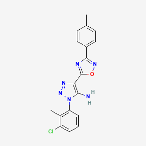 molecular formula C18H15ClN6O B2686809 1-(3-chloro-2-methylphenyl)-4-[3-(4-methylphenyl)-1,2,4-oxadiazol-5-yl]-1H-1,2,3-triazol-5-amine CAS No. 892774-92-4