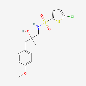 molecular formula C15H18ClNO4S2 B2686810 5-chloro-N-[2-hydroxy-3-(4-methoxyphenyl)-2-methylpropyl]thiophene-2-sulfonamide CAS No. 1396781-66-0