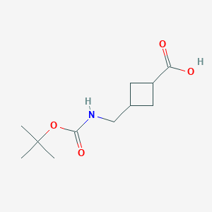 molecular formula C11H19NO4 B2686820 3-(((Tert-butoxycarbonyl)amino)methyl)cyclobutanecarboxylic acid CAS No. 1427319-48-9