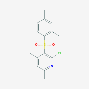 molecular formula C15H16ClNO2S B2686822 2-Chloro-3-[(2,4-dimethylphenyl)sulfonyl]-4,6-dimethylpyridine CAS No. 400078-19-5