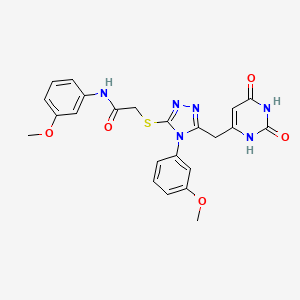 molecular formula C23H22N6O5S B2686823 2-[[5-[(2,4-二氧代-1H-嘧啶-6-基)甲基]-4-(3-甲氧基苯基)-1,2,4-三唑-3-基]硫代]-N-(3-甲氧基苯基)乙酰胺 CAS No. 852049-01-5