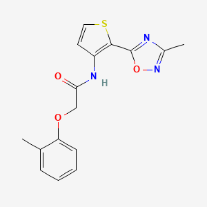 molecular formula C16H15N3O3S B2686824 N-(2-(3-甲基-1,2,4-噁二唑-5-基)噻吩-3-基)-2-(邻甲苯氧基)乙酰胺 CAS No. 1796969-67-9