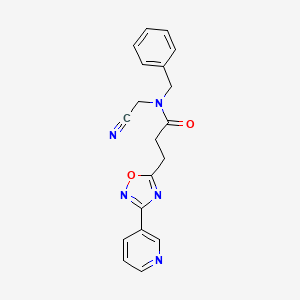 molecular formula C19H17N5O2 B2686832 N-benzyl-N-(cyanomethyl)-3-[3-(pyridin-3-yl)-1,2,4-oxadiazol-5-yl]propanamide CAS No. 1241271-77-1