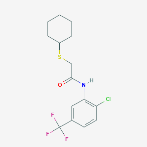 molecular formula C15H17ClF3NOS B2686833 N-(2-chloro-5-(trifluoromethyl)phenyl)-2-(cyclohexylthio)acetamide CAS No. 403835-75-6