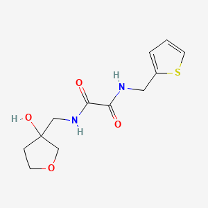 molecular formula C12H16N2O4S B2686835 N1-((3-hydroxytetrahydrofuran-3-yl)methyl)-N2-(thiophen-2-ylmethyl)oxalamide CAS No. 2034294-20-5