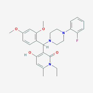 molecular formula C27H32FN3O4 B2686837 3-((2,4-dimethoxyphenyl)(4-(2-fluorophenyl)piperazin-1-yl)methyl)-1-ethyl-4-hydroxy-6-methylpyridin-2(1H)-one CAS No. 939242-04-3