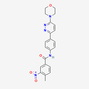 molecular formula C22H21N5O4 B2686839 4-methyl-N-(4-(6-morpholinopyridazin-3-yl)phenyl)-3-nitrobenzamide CAS No. 899953-71-0