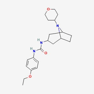 molecular formula C21H31N3O3 B2686844 1-(4-Ethoxyphenyl)-3-[8-(oxan-4-yl)-8-azabicyclo[3.2.1]octan-3-yl]urea CAS No. 2319856-38-5