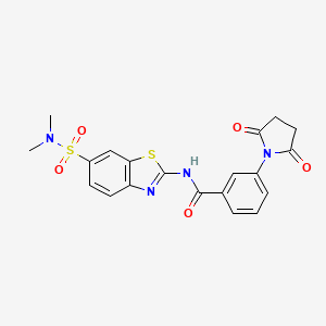 molecular formula C20H18N4O5S2 B2686845 N-(6-(N,N-dimethylsulfamoyl)benzo[d]thiazol-2-yl)-3-(2,5-dioxopyrrolidin-1-yl)benzamide CAS No. 923193-23-1