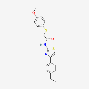 molecular formula C20H20N2O2S2 B2686860 N-(4-(4-乙基苯基)噻唑-2-基)-2-((4-甲氧基苯基)硫)乙酰胺 CAS No. 922884-25-1