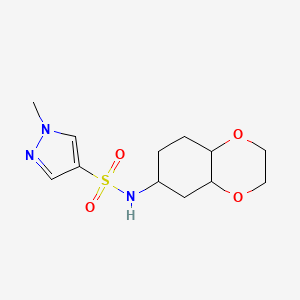 molecular formula C12H19N3O4S B2686861 1-methyl-N-(octahydrobenzo[b][1,4]dioxin-6-yl)-1H-pyrazole-4-sulfonamide CAS No. 1902895-21-9