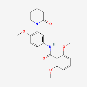 molecular formula C21H24N2O5 B2686873 2,6-dimethoxy-N-(4-methoxy-3-(2-oxopiperidin-1-yl)phenyl)benzamide CAS No. 941979-56-2