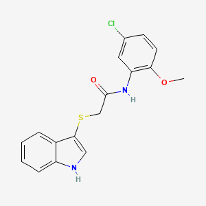 molecular formula C17H15ClN2O2S B2686875 N-(5-chloro-2-methoxyphenyl)-2-(1H-indol-3-ylsulfanyl)acetamide CAS No. 862825-84-1