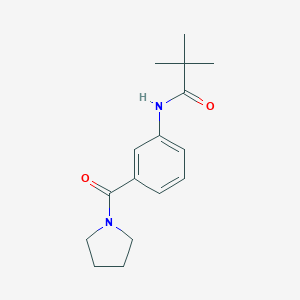 molecular formula C16H22N2O2 B268690 2,2-dimethyl-N-[3-(1-pyrrolidinylcarbonyl)phenyl]propanamide 