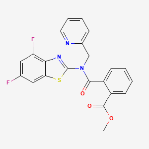 molecular formula C22H15F2N3O3S B2686951 Methyl 2-((4,6-difluorobenzo[d]thiazol-2-yl)(pyridin-2-ylmethyl)carbamoyl)benzoate CAS No. 1105204-49-6