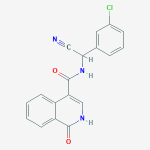 molecular formula C18H12ClN3O2 B2686953 N-[(3-chlorophenyl)(cyano)methyl]-1-oxo-1,2-dihydroisoquinoline-4-carboxamide CAS No. 1808726-19-3