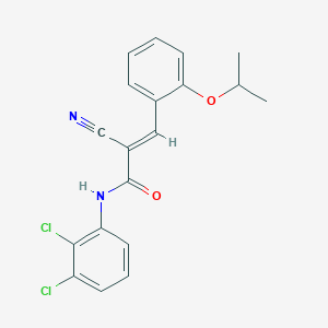 molecular formula C19H16Cl2N2O2 B2686957 (E)-2-cyano-N-(2,3-dichlorophenyl)-3-(2-propan-2-yloxyphenyl)prop-2-enamide CAS No. 380424-04-4