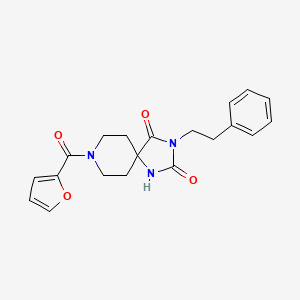 molecular formula C20H21N3O4 B2686978 8-(Furan-2-carbonyl)-3-phenethyl-1,3,8-triazaspiro[4.5]decane-2,4-dione CAS No. 1021081-26-4