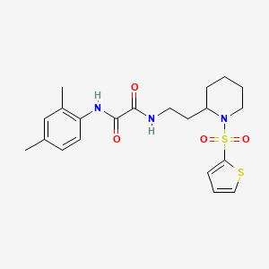 molecular formula C21H27N3O4S2 B2686983 N1-(2,4-dimethylphenyl)-N2-(2-(1-(thiophen-2-ylsulfonyl)piperidin-2-yl)ethyl)oxalamide CAS No. 898369-04-5