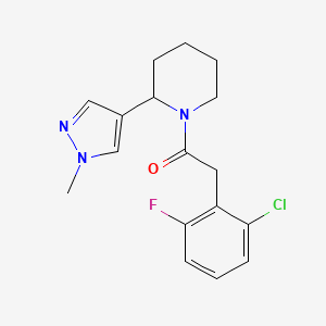 molecular formula C17H19ClFN3O B2686984 2-(2-chloro-6-fluorophenyl)-1-[2-(1-methyl-1H-pyrazol-4-yl)piperidin-1-yl]ethan-1-one CAS No. 2097863-39-1