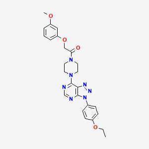 molecular formula C25H27N7O4 B2686986 1-(4-(3-(4-ethoxyphenyl)-3H-[1,2,3]triazolo[4,5-d]pyrimidin-7-yl)piperazin-1-yl)-2-(3-methoxyphenoxy)ethanone CAS No. 920418-18-4