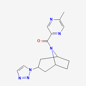molecular formula C15H18N6O B2686994 8-(5-methylpyrazine-2-carbonyl)-3-(1H-1,2,3-triazol-1-yl)-8-azabicyclo[3.2.1]octane CAS No. 2195941-96-7