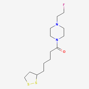 molecular formula C14H25FN2OS2 B2686995 5-(1,2-Dithiolan-3-yl)-1-(4-(2-fluoroethyl)piperazin-1-yl)pentan-1-one CAS No. 2034517-29-6