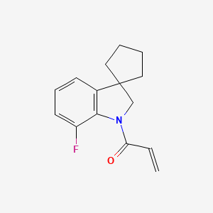 molecular formula C15H16FNO B2687001 1-(7-Fluorospiro[2H-indole-3,1'-cyclopentane]-1-yl)prop-2-en-1-one CAS No. 2188733-65-3