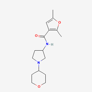 molecular formula C16H24N2O3 B2687003 2,5-Dimethyl-N-[1-(oxan-4-yl)pyrrolidin-3-yl]furan-3-carboxamide CAS No. 2415539-18-1