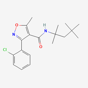 molecular formula C19H25ClN2O2 B2687013 3-(2-chlorophenyl)-5-methyl-N-(2,4,4-trimethylpentan-2-yl)-1,2-oxazole-4-carboxamide CAS No. 895852-30-9