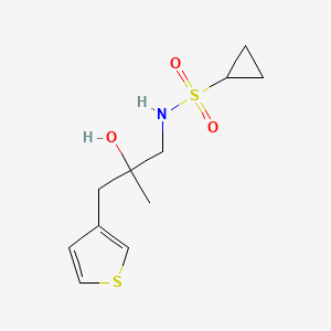 molecular formula C11H17NO3S2 B2687017 S-cyclopropyl-2-hydroxy-2-methyl-3-(thiophen-3-yl)propane-1-sulfonamido CAS No. 2097934-12-6