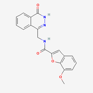 molecular formula C19H15N3O4 B2687020 7-methoxy-N-((4-oxo-3,4-dihydrophthalazin-1-yl)methyl)benzofuran-2-carboxamide CAS No. 1207004-62-3