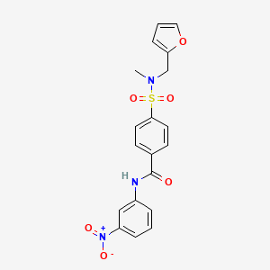 molecular formula C19H17N3O6S B2687021 4-[furan-2-ylmethyl(methyl)sulfamoyl]-N-(3-nitrophenyl)benzamide CAS No. 899982-97-9