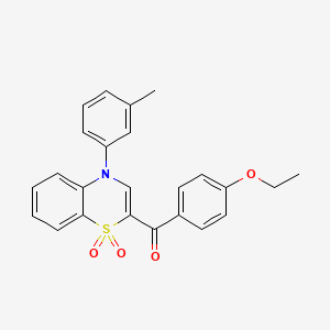 molecular formula C24H21NO4S B2687022 (4-ethoxyphenyl)[4-(3-methylphenyl)-1,1-dioxido-4H-1,4-benzothiazin-2-yl]methanone CAS No. 1114655-07-0