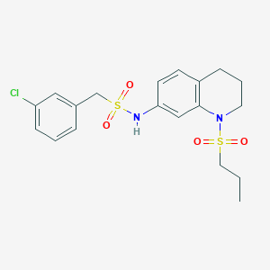 molecular formula C19H23ClN2O4S2 B2687024 1-(3-chlorophenyl)-N-(1-(propylsulfonyl)-1,2,3,4-tetrahydroquinolin-7-yl)methanesulfonamide CAS No. 941900-87-4