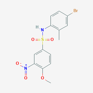 molecular formula C14H13BrN2O5S B2687026 N-(4-bromo-2-methylphenyl)-4-methoxy-3-nitrobenzenesulfonamide CAS No. 2361733-78-8