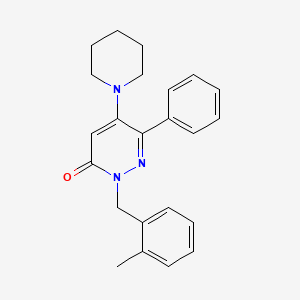 molecular formula C23H25N3O B2687028 2-(2-甲基苯基)-6-苯基-5-哌啶-3(2H)-吡啶酮 CAS No. 478029-31-1