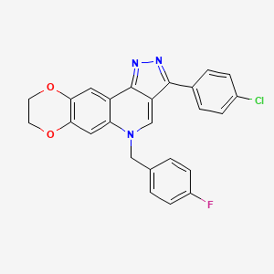 molecular formula C25H17ClFN3O2 B2687029 3-(4-氯苯基)-5-(4-氟苯甲基)-8,9-二氢-5H-[1,4]二噁烷[2,3-g]吡唑并[4,3-c]喹啉 CAS No. 902278-37-9