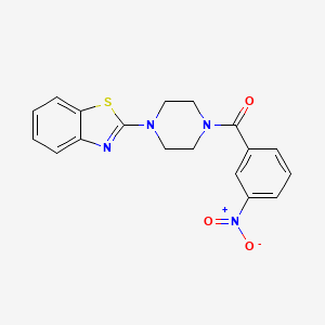 molecular formula C18H16N4O3S B2687030 (4-(苯并[d]噻唑-2-基)哌嗪-1-基)(3-硝基苯基)甲酮 CAS No. 681156-74-1
