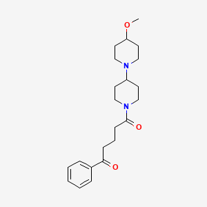 molecular formula C22H32N2O3 B2687031 1-{4-Methoxy-[1,4'-bipiperidine]-1'-yl}-5-phenylpentane-1,5-dione CAS No. 2097936-43-9